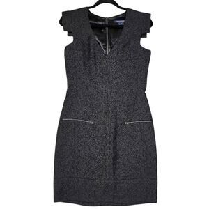 French Connection Black Sheath Dress V-Neck Sleeveless